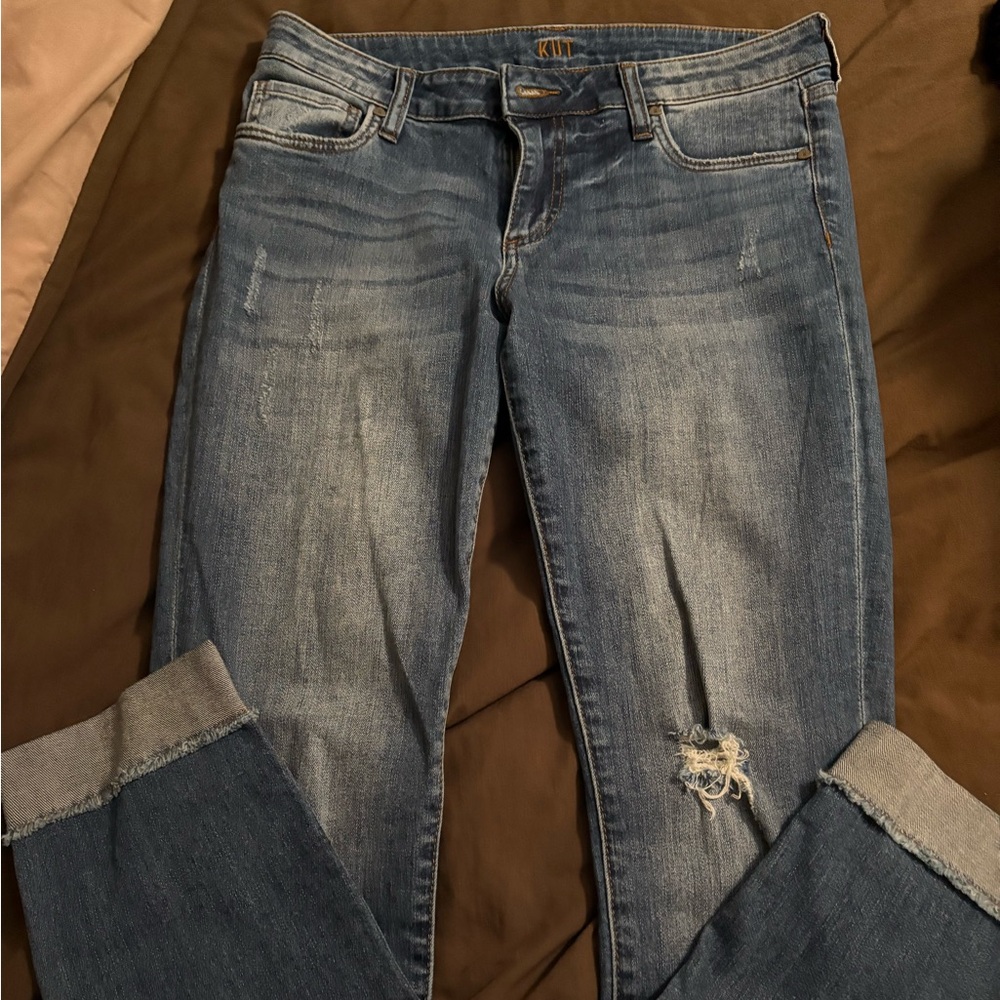 KUT size 6 cuffed jeans